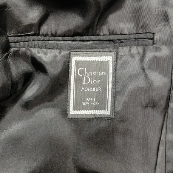 Christian Dior Monsieur Men's 43L Black Tuxedo Jacket Satin Lapel Tailored USA - Picture 3 of 8
